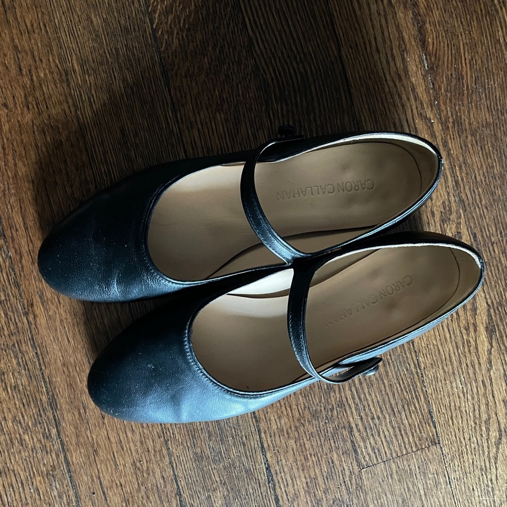 Caron Callahan mary janes. They are cushy inside, ridiculously comfy.